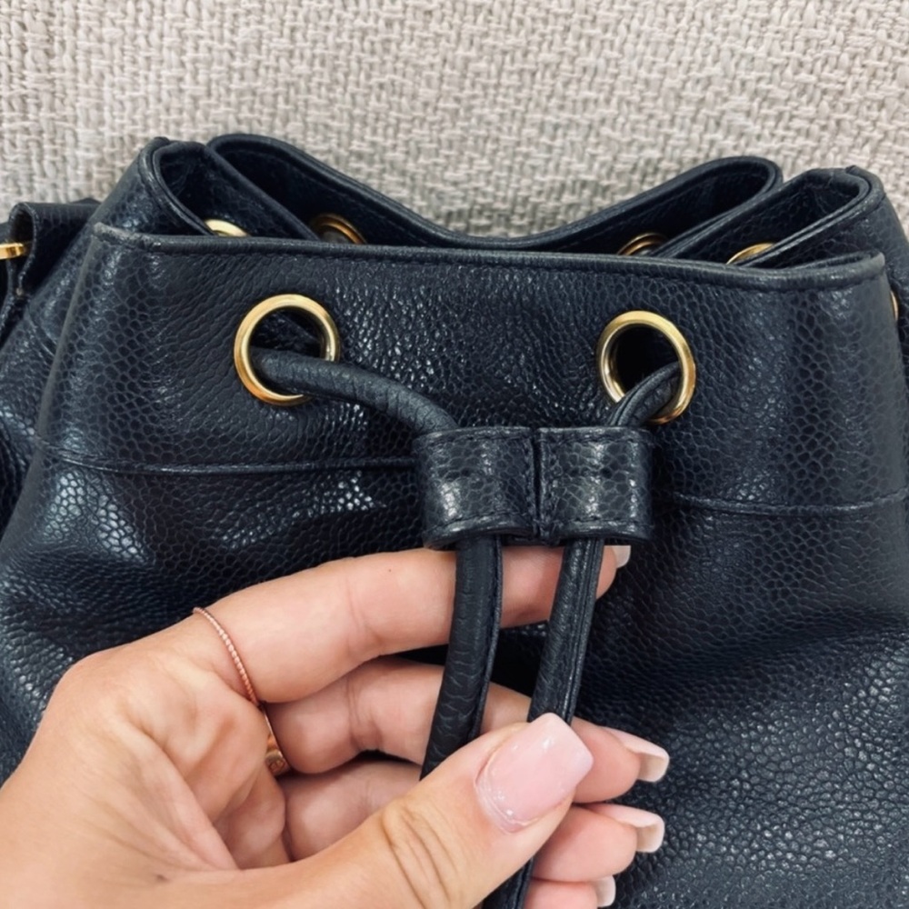 Chanel Caviar leather bucket bag 24K gold plated CC - Picture 12 of 16